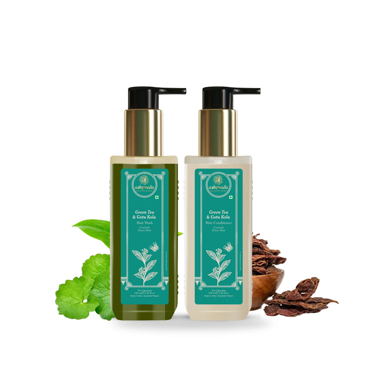 Gotu Kola and Green Tea Hair Wash & Conditioner Combo Ashpveda