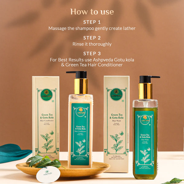 Ashpveda Gotu Kola and Green Tea Hair Wash & Conditioner Combo - Ashpveda