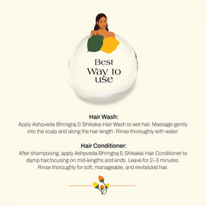 Shikakai and Bhringraj Hair Wash Shampoo & Conditioner Combo