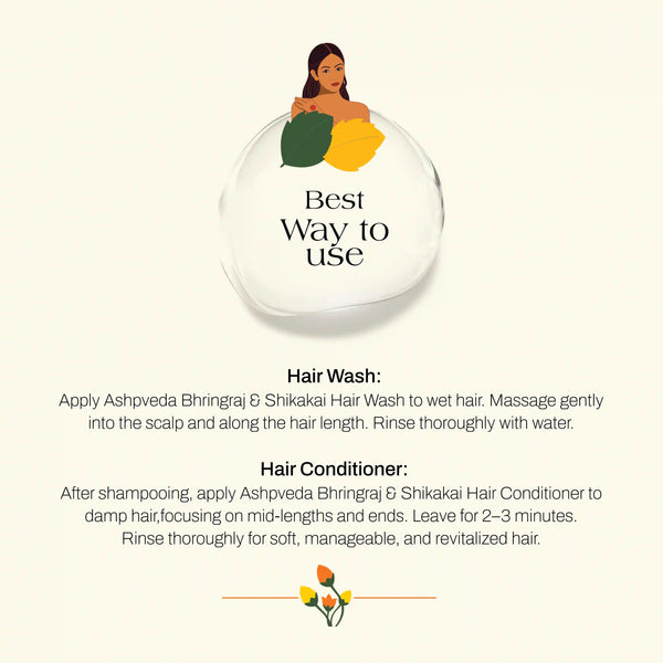 Shikakai and Bhringraj Hair Wash Shampoo & Conditioner Combo