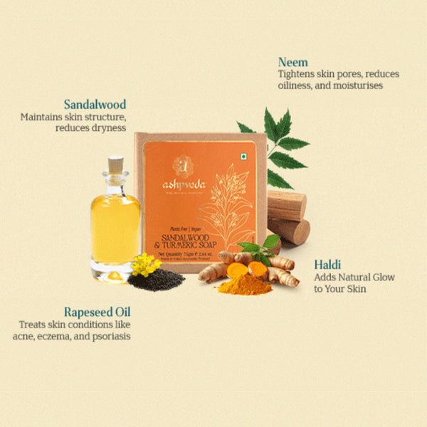 Natural Sandalwood and Turmeric Soap 